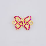Herraje Mariposa Roja 1.4 g / 1.5 cm Oro Amarillo 18K