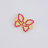 Herraje Mariposa Roja 1.4 g / 1.5 cm Oro Amarillo 18K