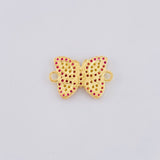 Herraje Mariposa Roja 1.4 g / 1.5 cm Oro Amarillo 18K