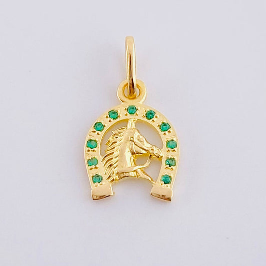Dije Herradura Cabeza De Caballo 1.05 g / 1.8 cm Oro Amarillo 18K