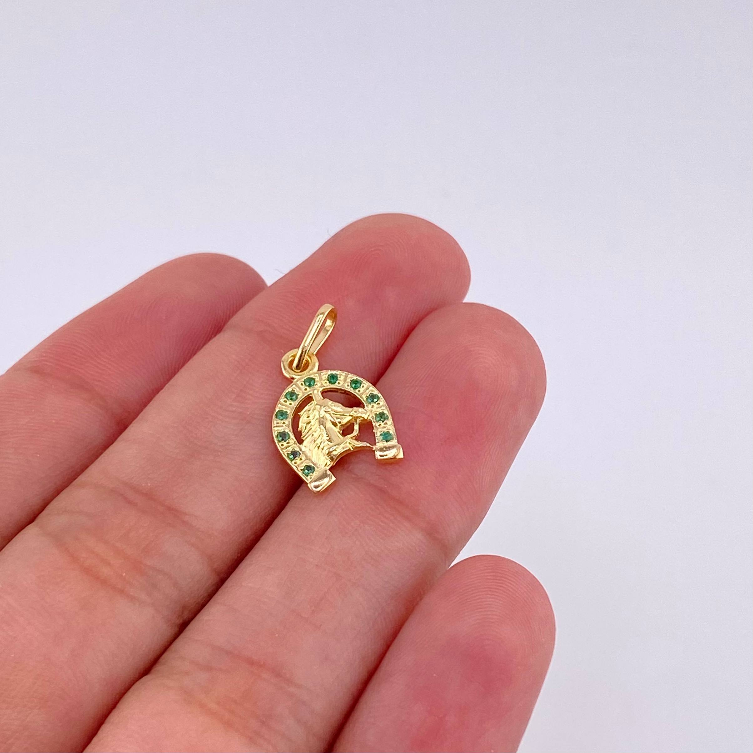 Dije Herradura Cabeza De Caballo 1.05 g / 1.8 cm Oro Amarillo 18K