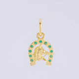 Dije Herradura Cabeza De Caballo 1.05 g / 1.8 cm Oro Amarillo 18K