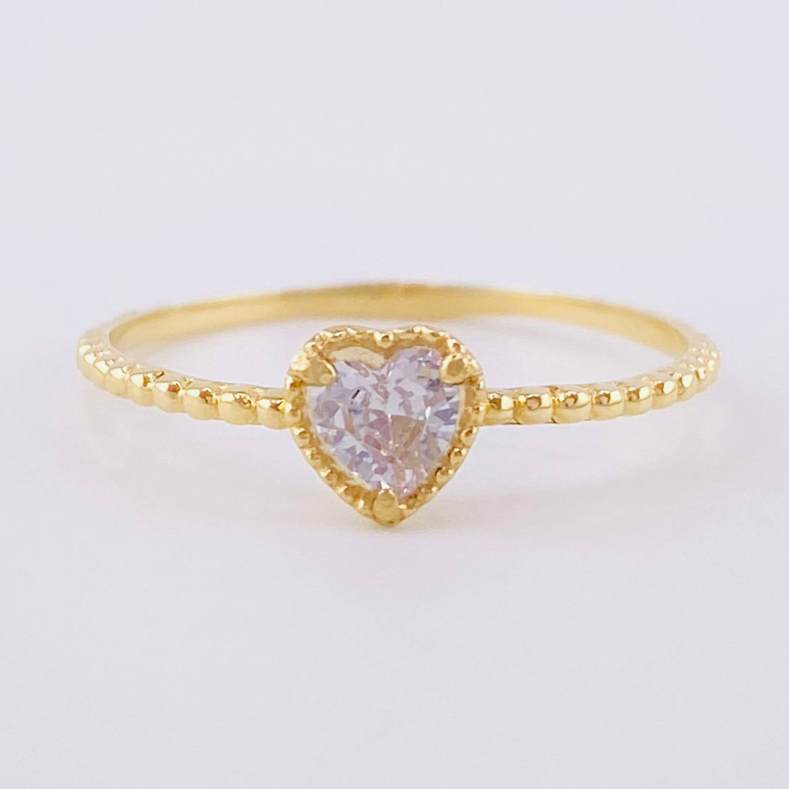 Anillo Corazón Burbuja 1.05 g / T7 Oro Amarillo 18K