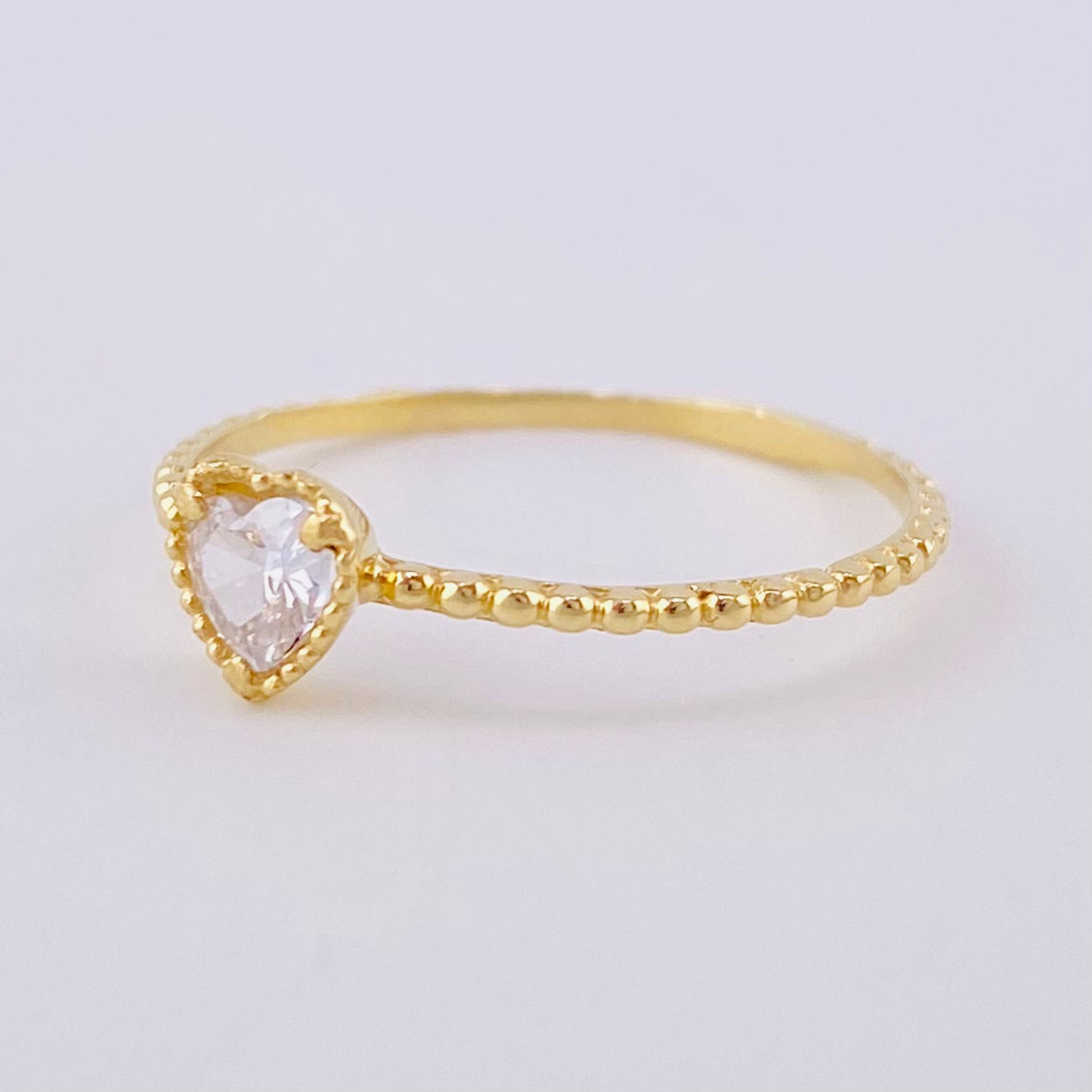 Anillo Corazón Burbuja 1.05 g / T7 Oro Amarillo 18K