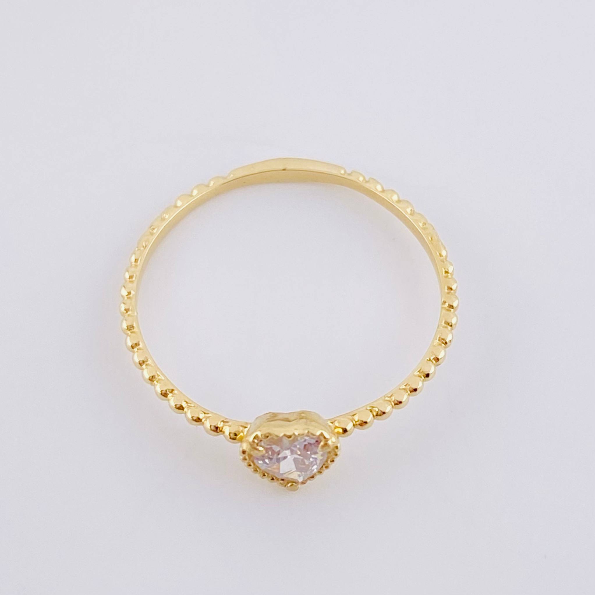 Anillo Corazón Burbuja 1.05 g / T7 Oro Amarillo 18K