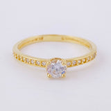 Anillo Solitario Tupido 1.45 g / T6 3/4 Oro Amarillo 18K