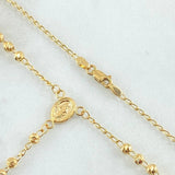 Rosario Virgen Milagrosa Cruz Lisa 6.85gr / 45cm / Oro Amarillo 18K