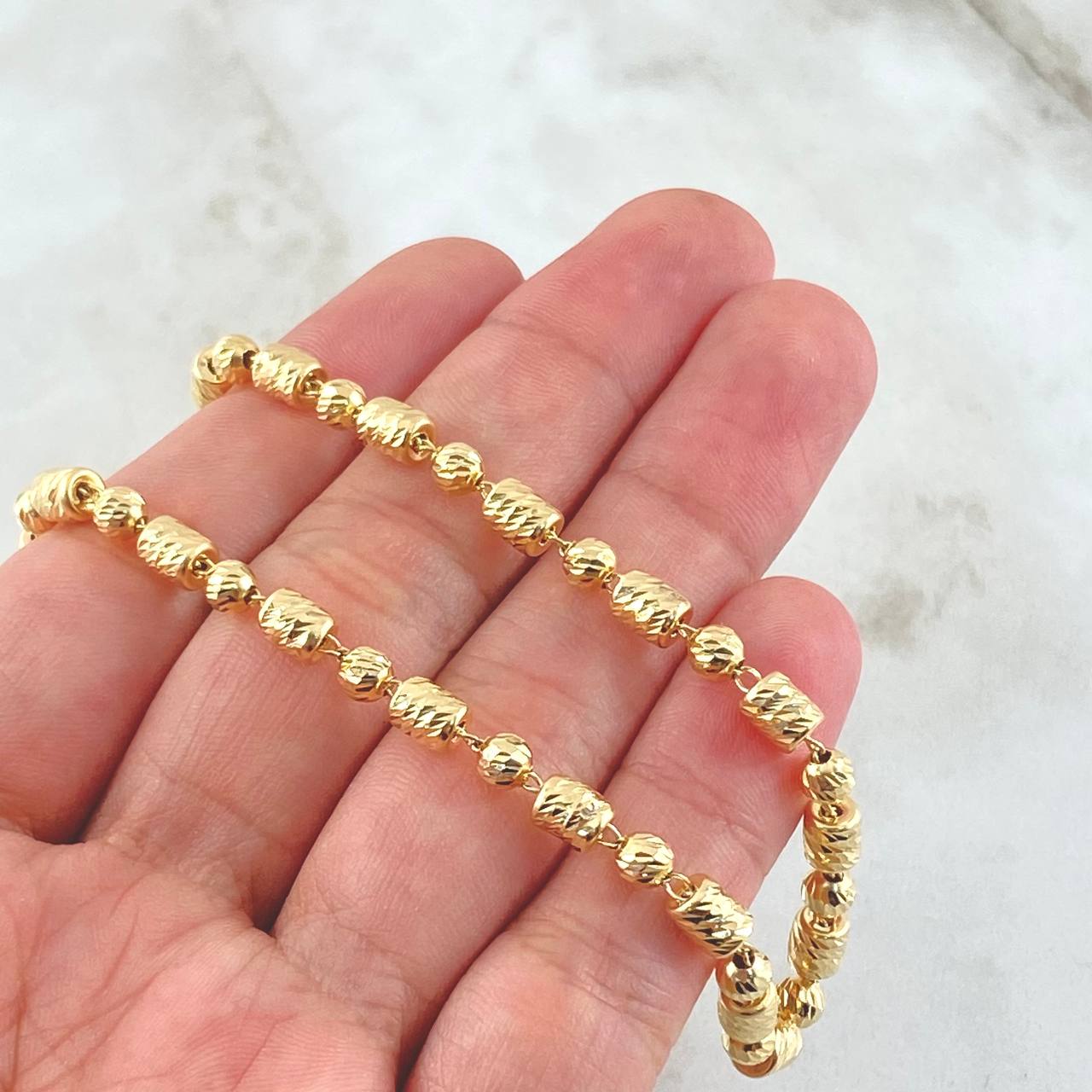 Cadena Militar Morse 15.65gr / 60cm / Oro Amarillo 18K ©