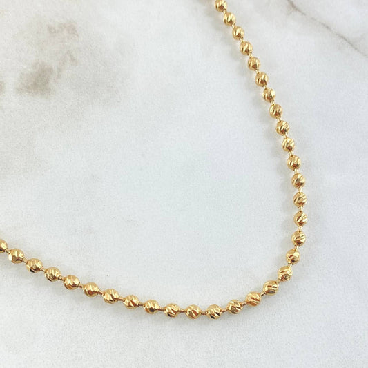 Cadena Militar Diamantada 14.55g / 60.5cm / 3mm Oro Amarillo 18K