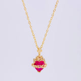 Set Cadena Singapur + Dije Sagrado Corazón / 1.7g / 55cm Oro Amarillo 18K