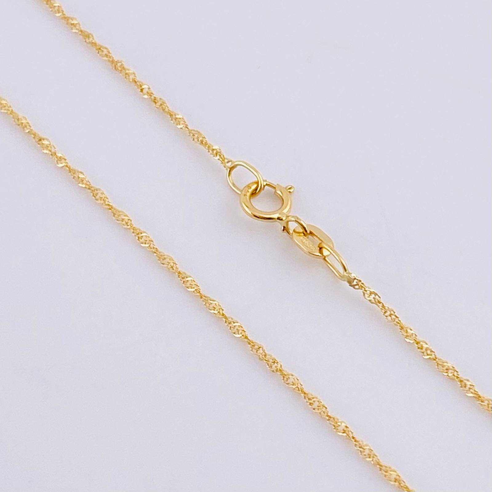 Set Cadena Singapur + Dije Sagrado Corazón / 1.7g / 55cm Oro Amarillo 18K