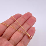 Set Cadena Singapur + Dije Sagrado Corazón / 1.7g / 55cm Oro Amarillo 18K