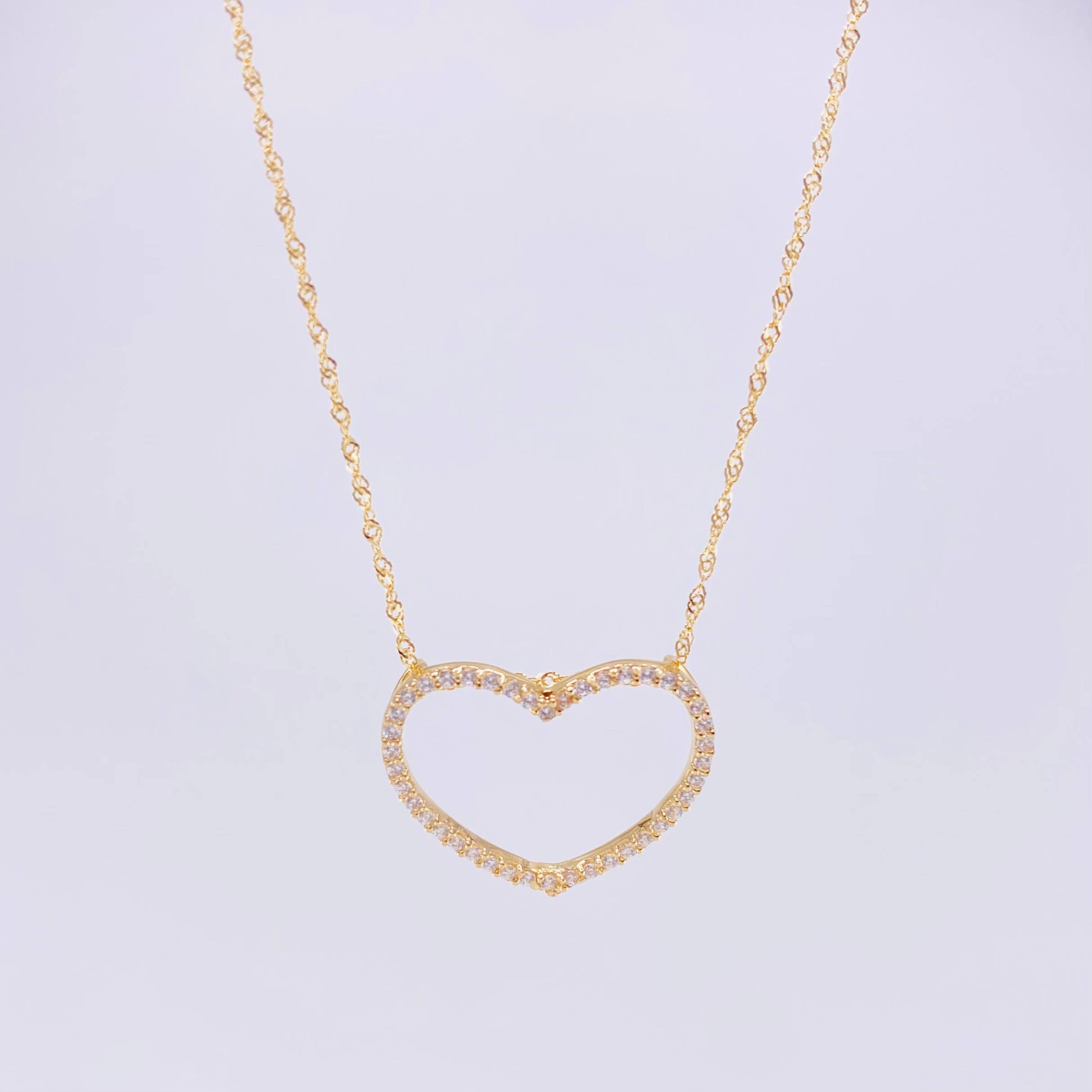 Set Cadena Singapur + Dije Silueta Corazón / 2g / 60cm Oro Amarillo 18K