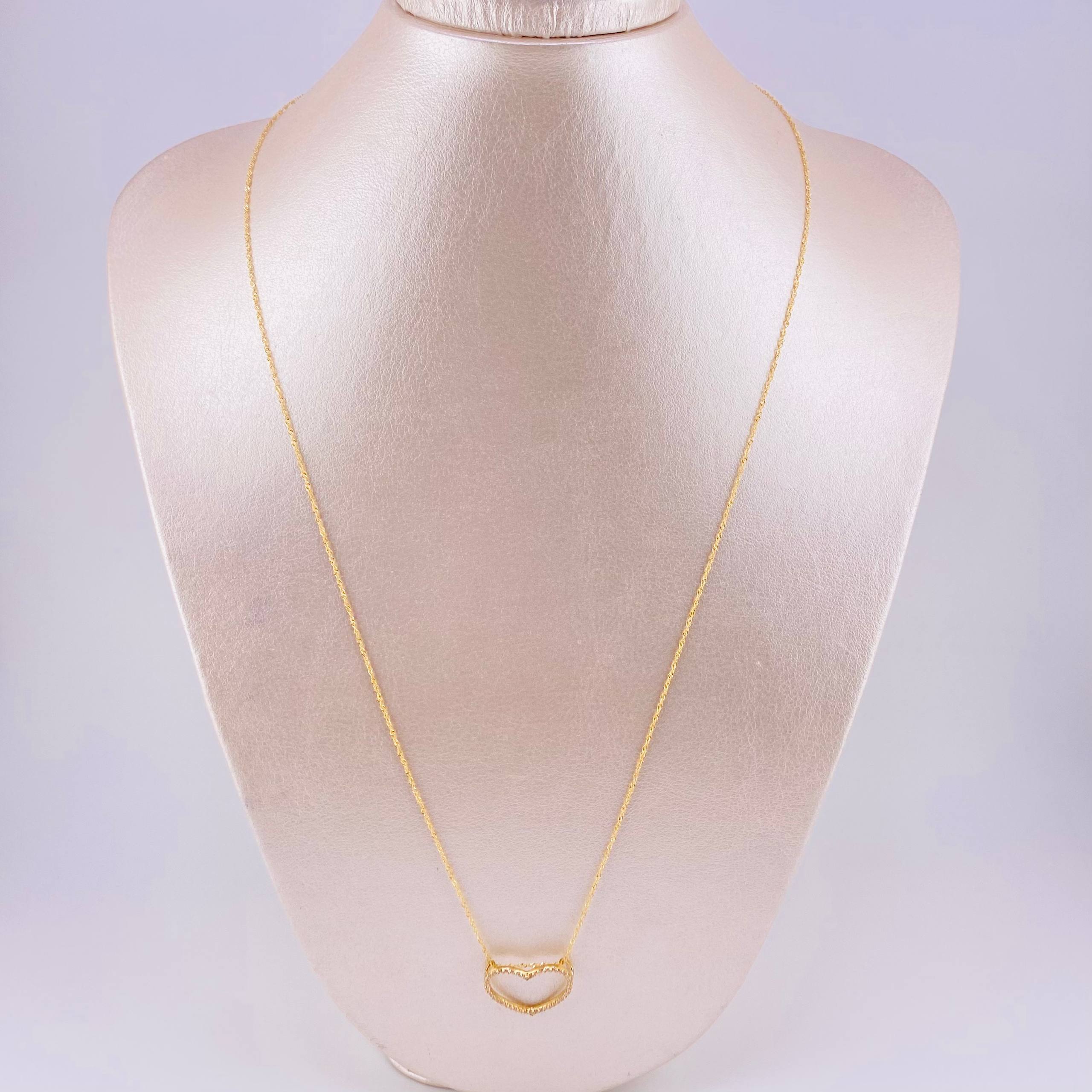 Set Cadena Singapur + Dije Silueta Corazón / 2.05g / 60cm Oro Amarillo 18K
