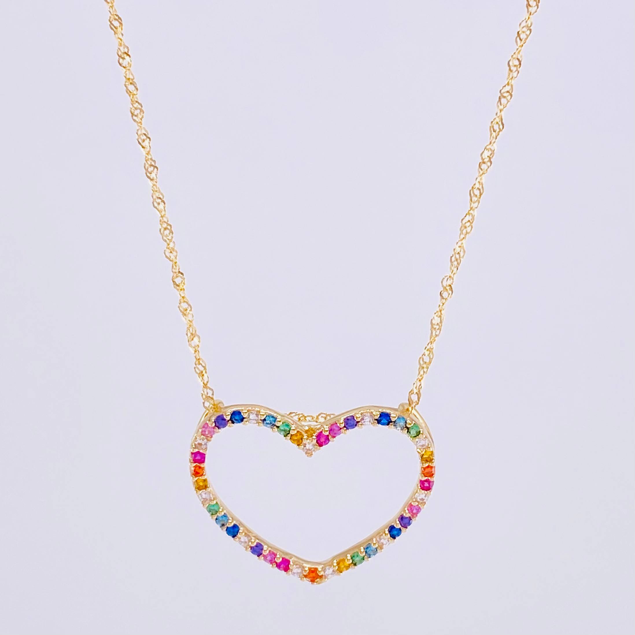 Set Cadena Singapur + Dije Silueta Corazón / 2g / 60cm Oro Amarillo 18K
