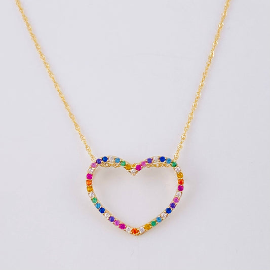 Set Cadena Singapur + Dije Silueta Corazón / 2g / 60cm Oro Amarillo 18K