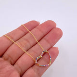 Set Cadena Singapur + Dije Silueta Corazón / 2g / 60cm Oro Amarillo 18K