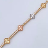 Pulso Tenis Trebol 14.75gr / 19.5cm / Tres Oros Nac.Esp. 18K $