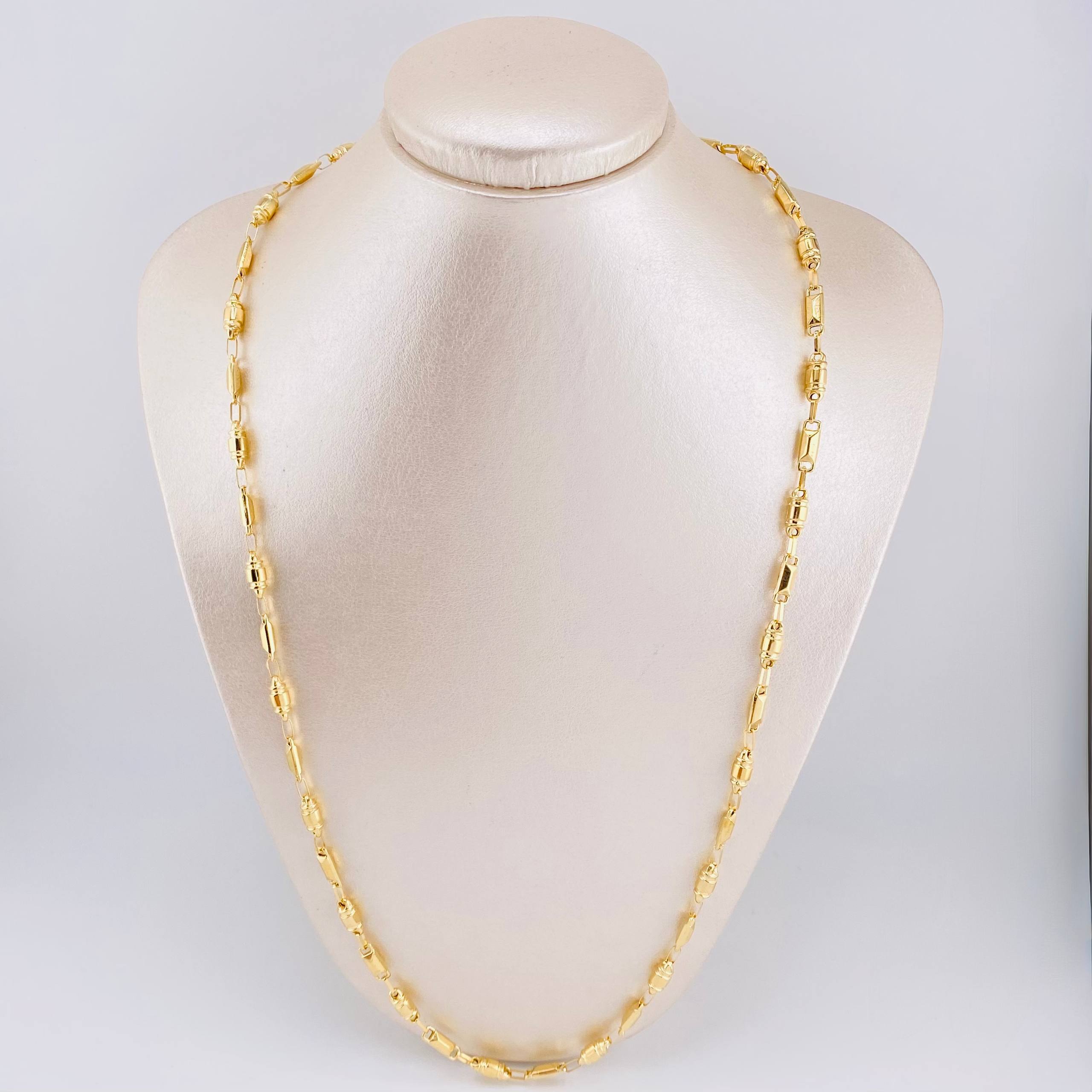 Cadena Rustica Cilindro 13.85gr / 67.5cm / 4.5mm Oro Amarillo 18K *