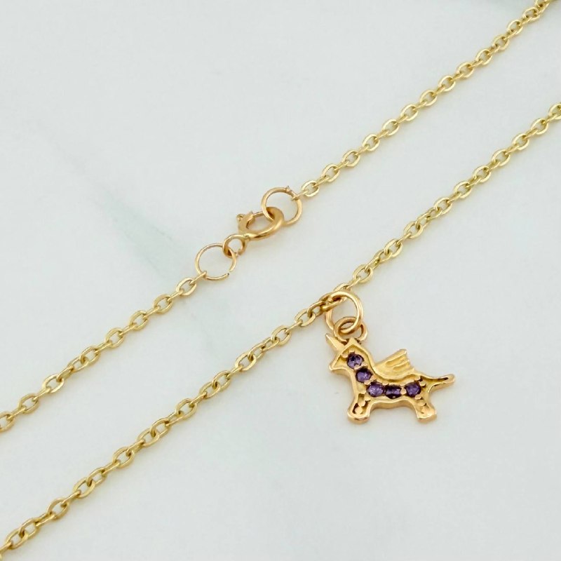 Tobillera Aro Seguido Unicornio 1.75 g / 25 cm / 4 mm Oro Amarillo 18K
