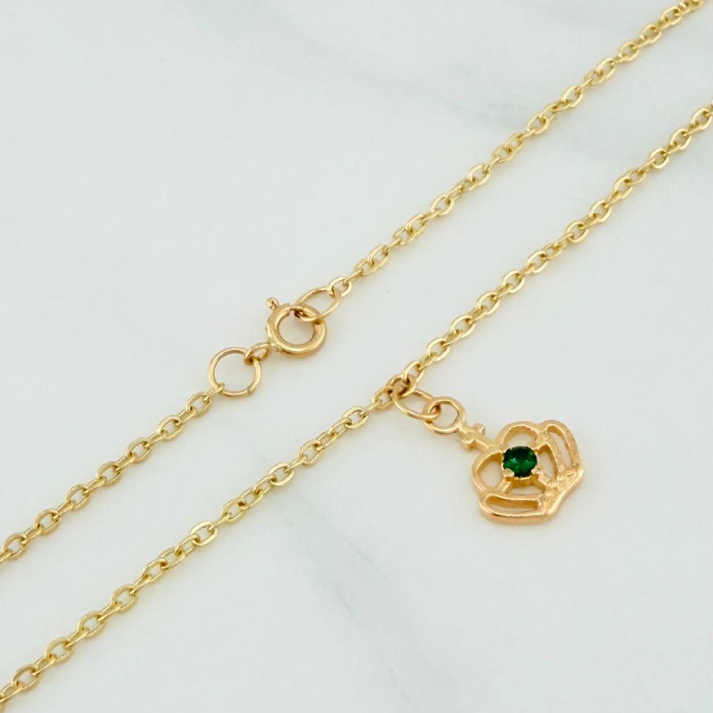 Tobillera Aro Seguido Corona 1.7 g / 25 cm / 4 mm Oro Amarillo 18K