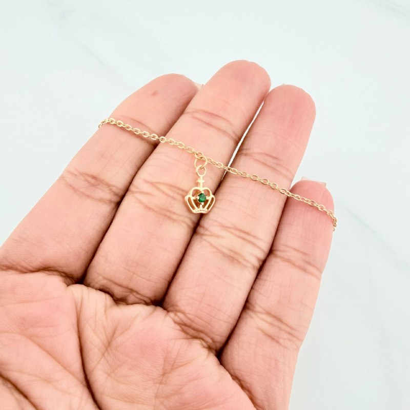 Tobillera Aro Seguido Corona 1.7 g / 25 cm / 4 mm Oro Amarillo 18K
