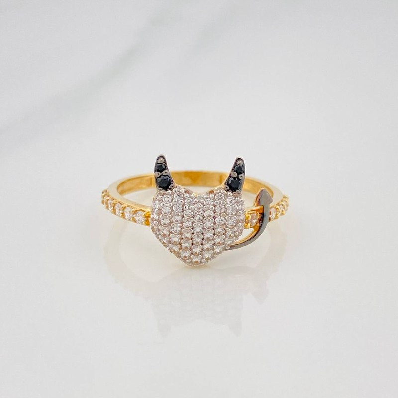 Anillo Corazon Devil 2.7 g / T8 Oro Amarillo 18K