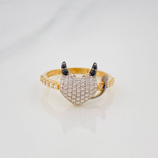 Anillo Corazon Devil 2.7 g / T8 Oro Amarillo 18K