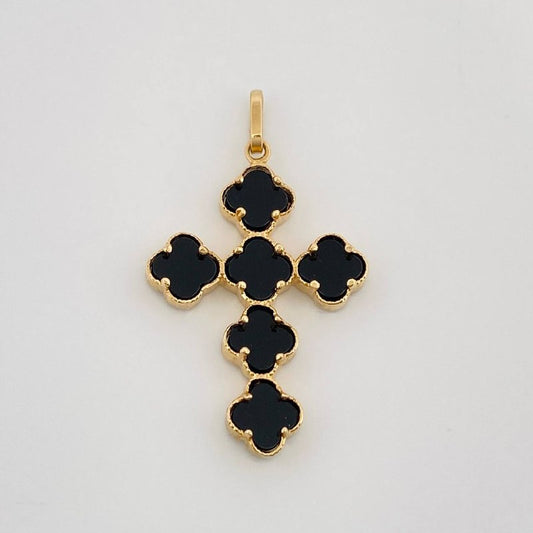 Dije Cruz Trebol 2.55 g / 3.5 cm Oro Amarillo 18K