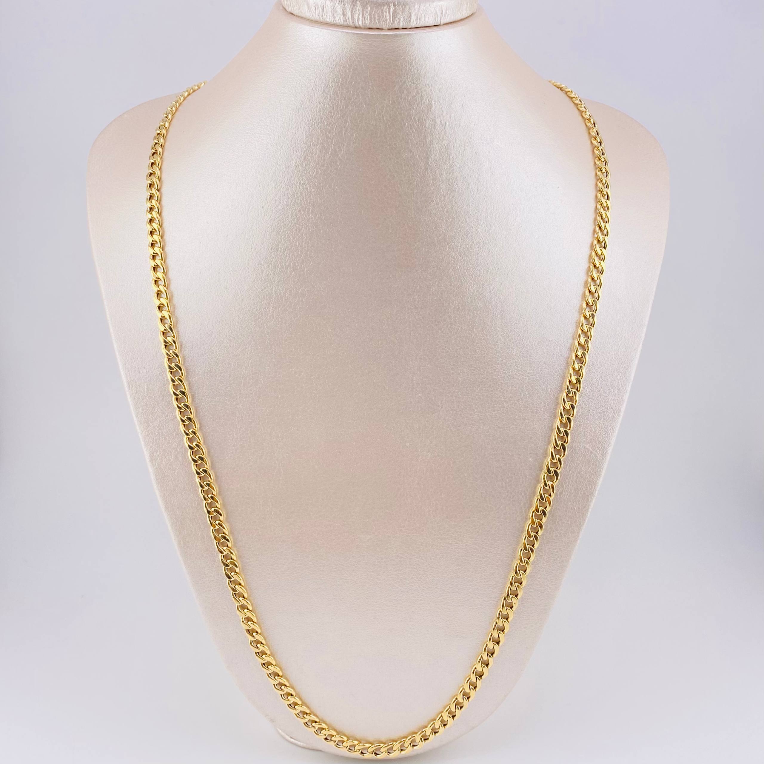 Cadena Cubana 5.85g / 50cm / 5.25mm Oro Amarillo 18K