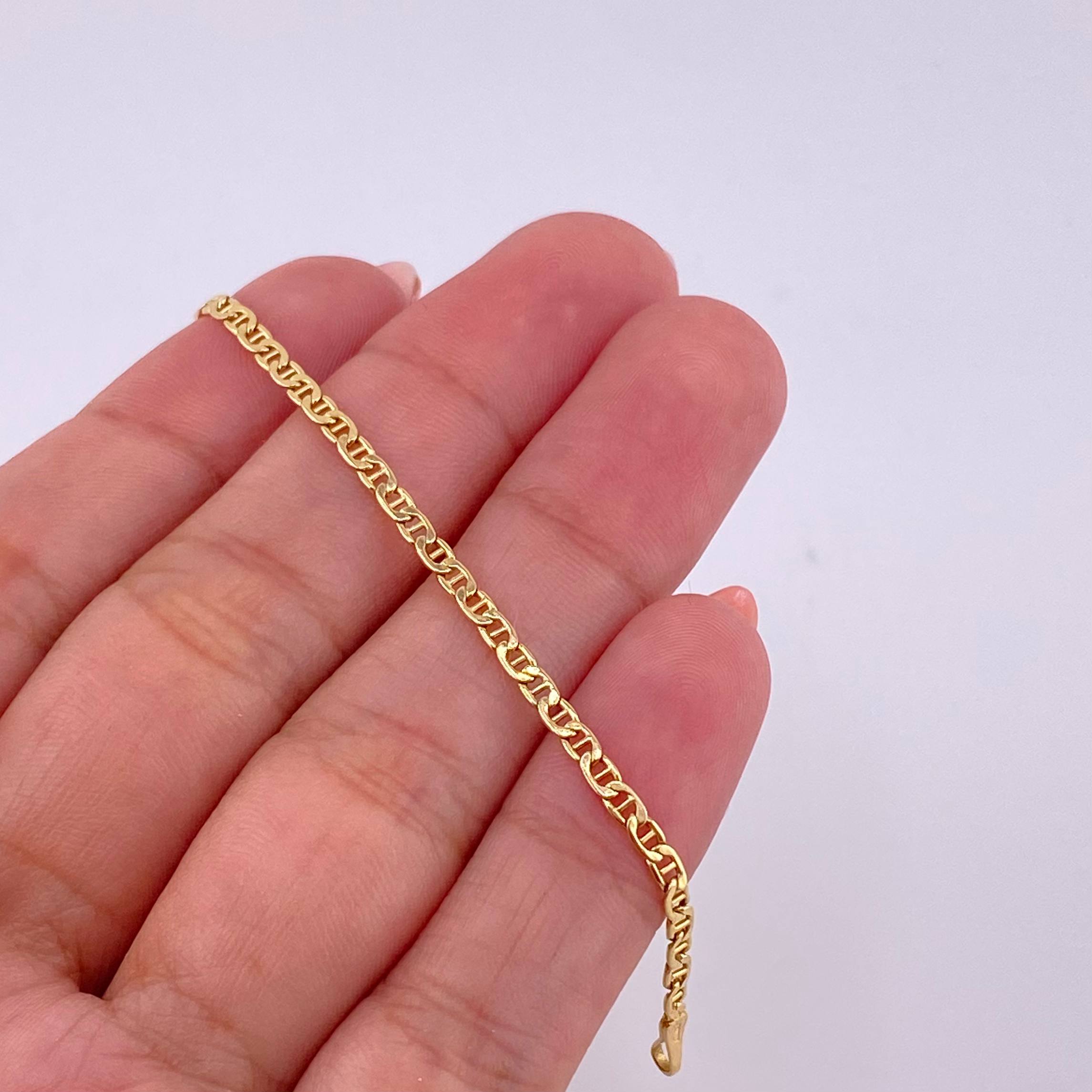 Pulso Escalera Plana 1.4g / 16.5cm / 2.2mm Oro Amarillo 18K