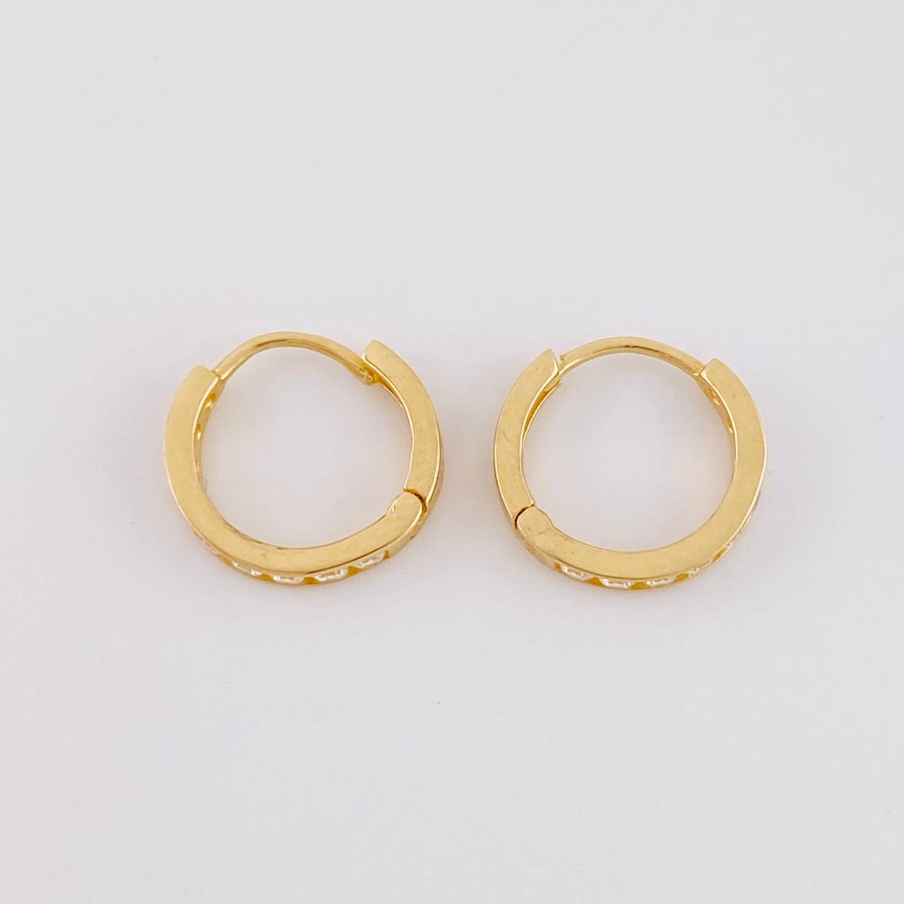 Candongas Carril Tupido 1.15g / 1cm Oro Amarillo 18K