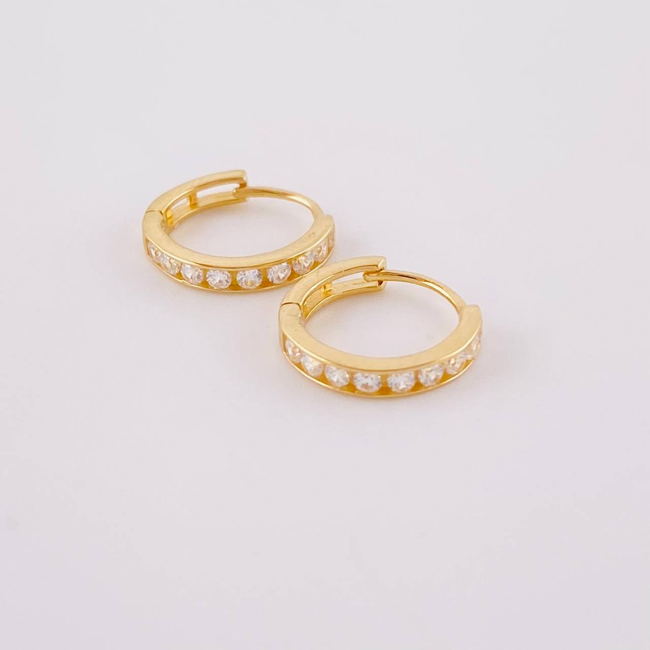 Candongas Carril Tupido 1.15g / 1cm Oro Amarillo 18K