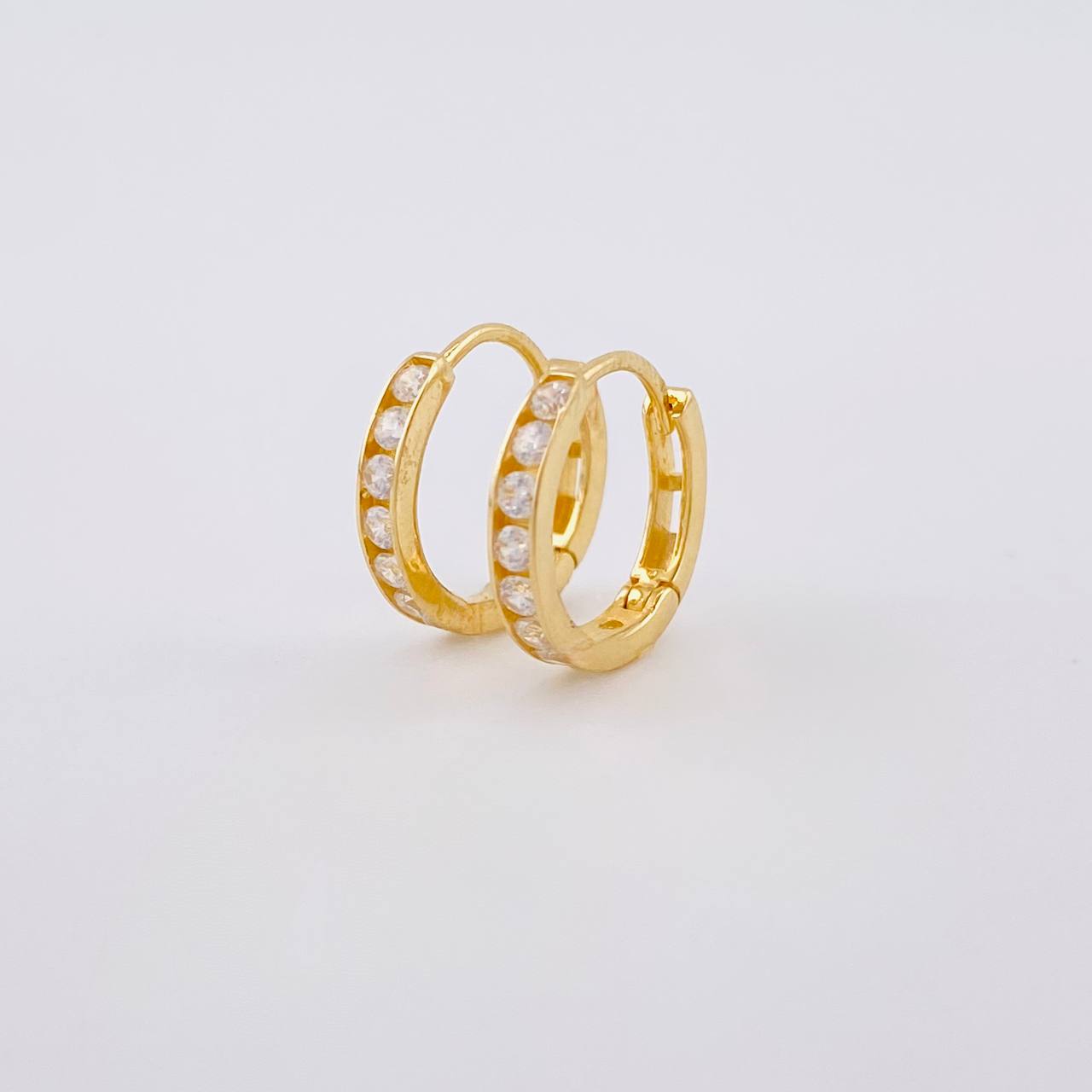 Candongas Carril Tupido 1.15g / 1cm Oro Amarillo 18K
