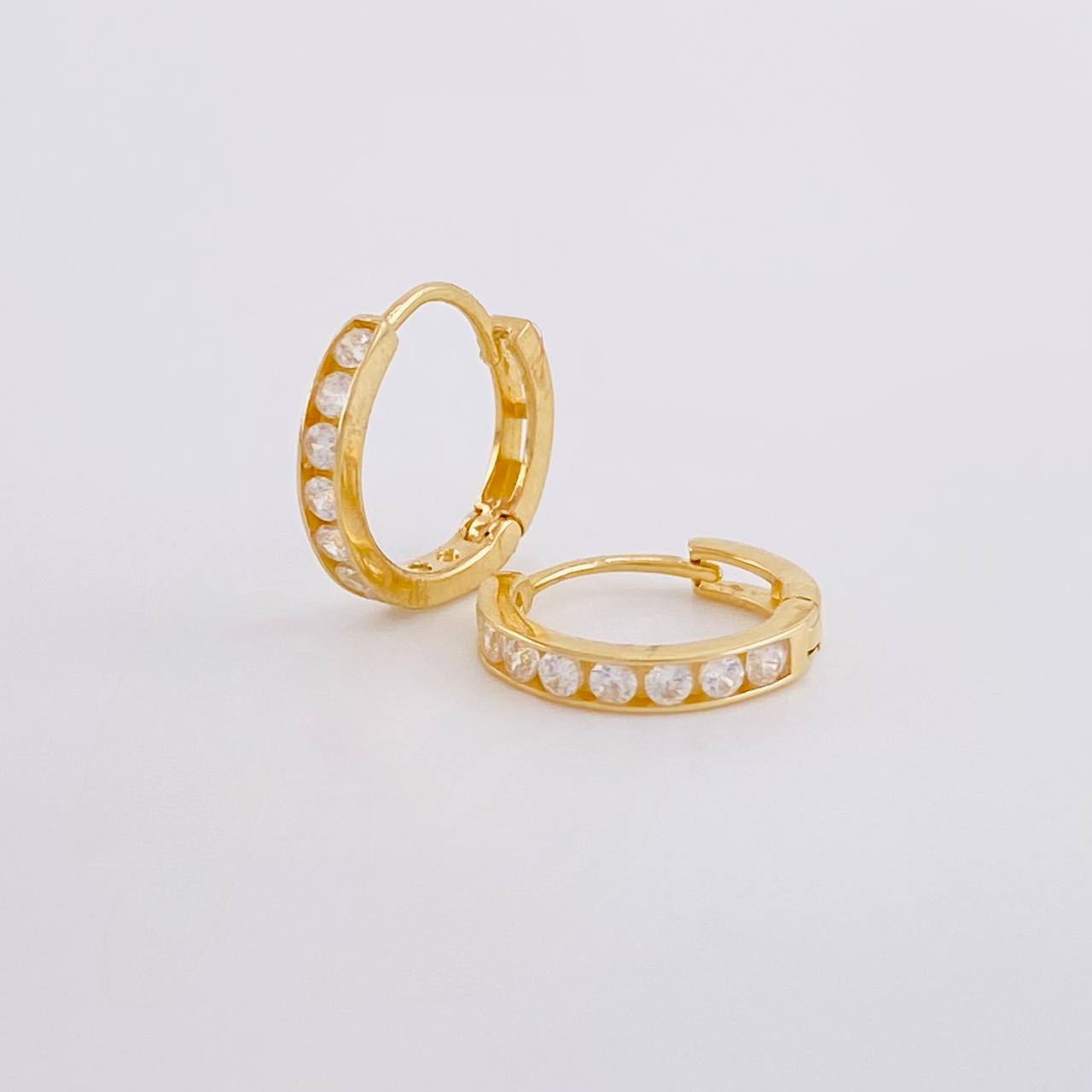 Candongas Carril Tupido 1.15g / 1cm Oro Amarillo 18K