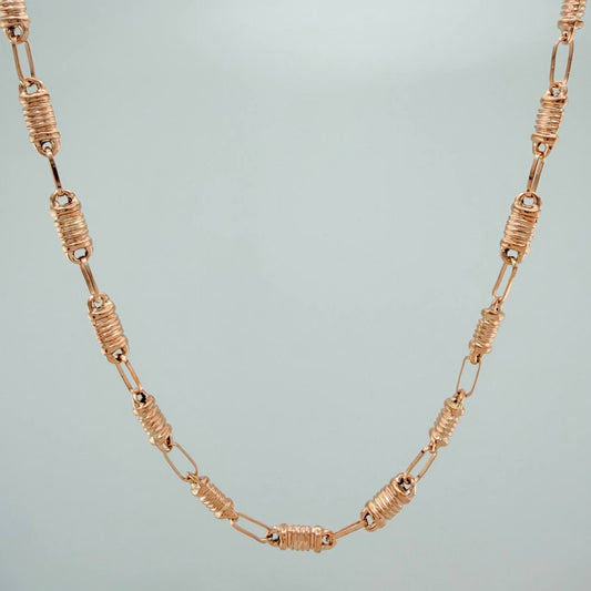 Cadena Rustica Barril 8.2gr / 60.4cm / 1.45mm Oro Rosa 18K $