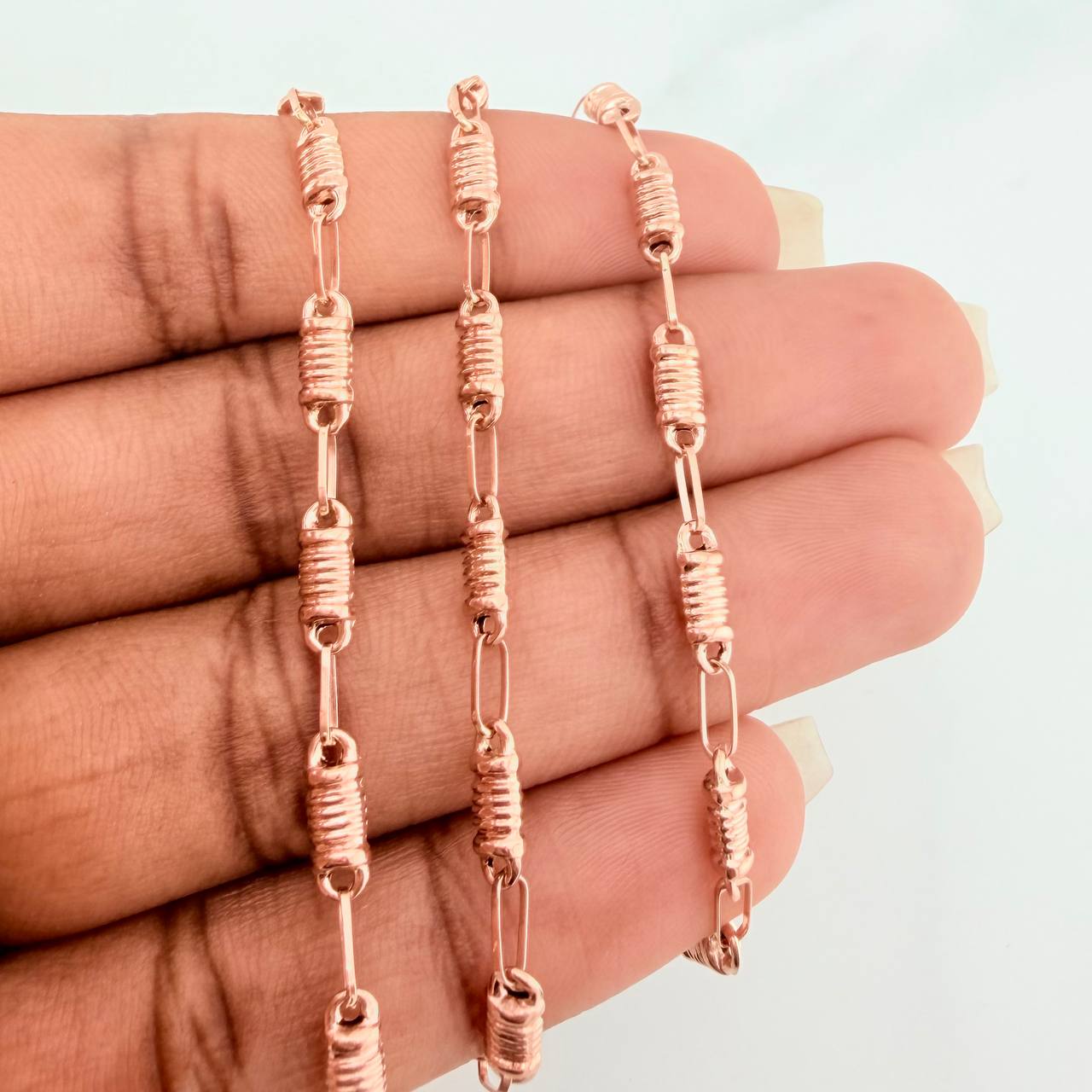 Cadena Rustica Barril 8.2gr / 60.4cm / 1.45mm Oro Rosa 18K $