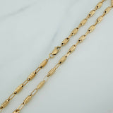 Cadena Rustica Barril 8.55gr / 60.5cm / 3.2mm Oro Amarillo 18K $