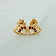 Topos Corazón Doble 0.85gr / 5.7mm Oro Amarillo 18K %