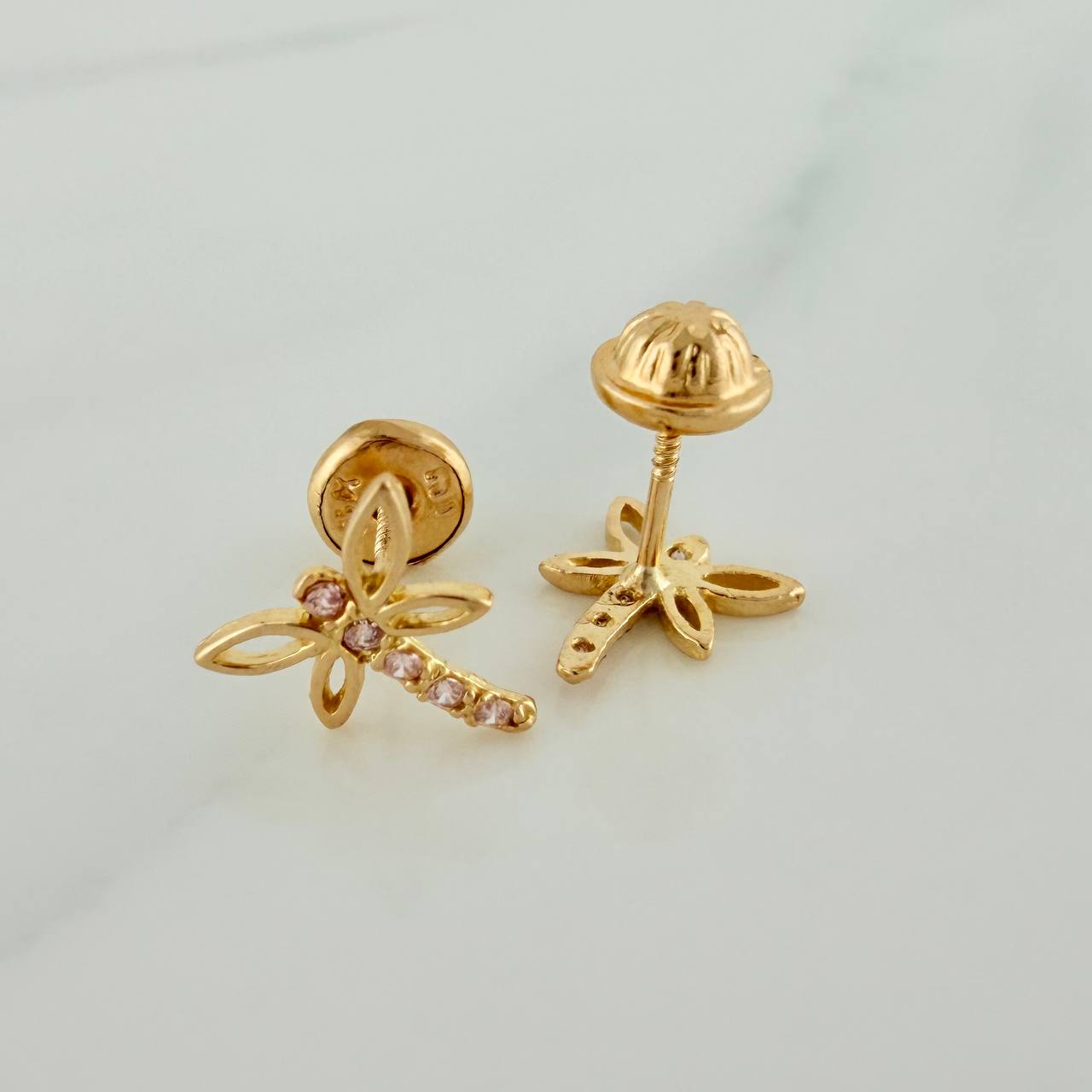 Topos Libelula 0.85gr / 7.9mm Oro Amarillo 18K %