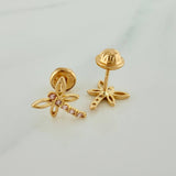 Topos Libelula 0.85gr / 7.9mm Oro Amarillo 18K %