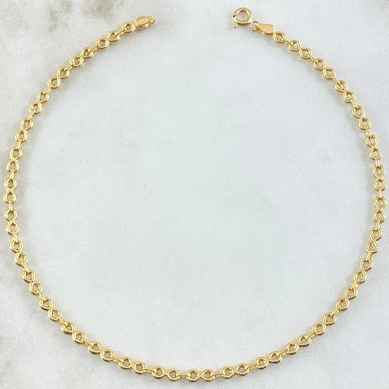 Tobillera Infinito 2.95gr / 24.5cm / Oro Amarillo 18K
