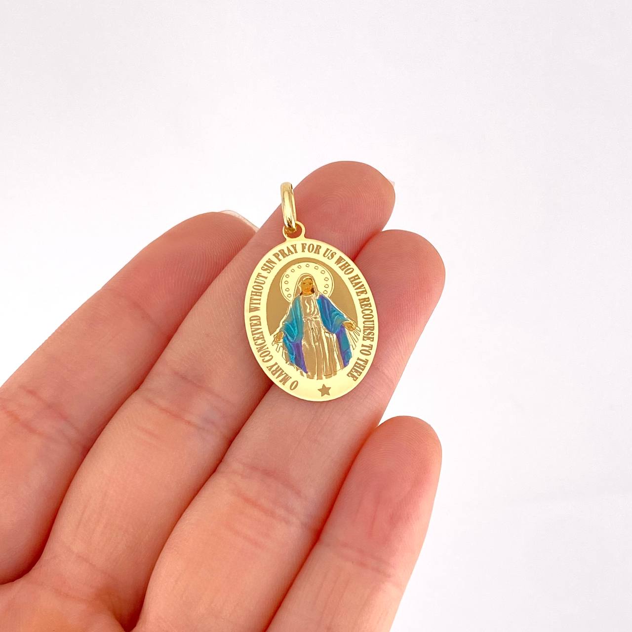 Dije Virgen de la Milagrosa 2g / 3.3cm Oro Amarillo 18K