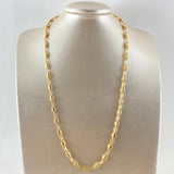 Cadena Rustica Barril Rayado 12.1gr / 60cm / 4.4mm Diamantada Oro Amarillo 18K