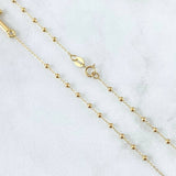 Cadena Denario Virgen Milagrosa 2.65gr / 45cm / 2mm Bolas Lisas Cruz Lisa Oro Amarillo +4 18K