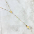 Rosario Virgen Milagrosa 2.85gr / 45cm / 2mm Bolas Lisas Cruz Lisa Tres Oros +4 18K ©