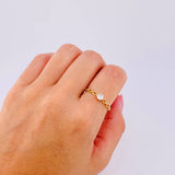 Anillo Solitario Ojos 1.15gr / T7 1/2 / Oro Amarillo 18K *