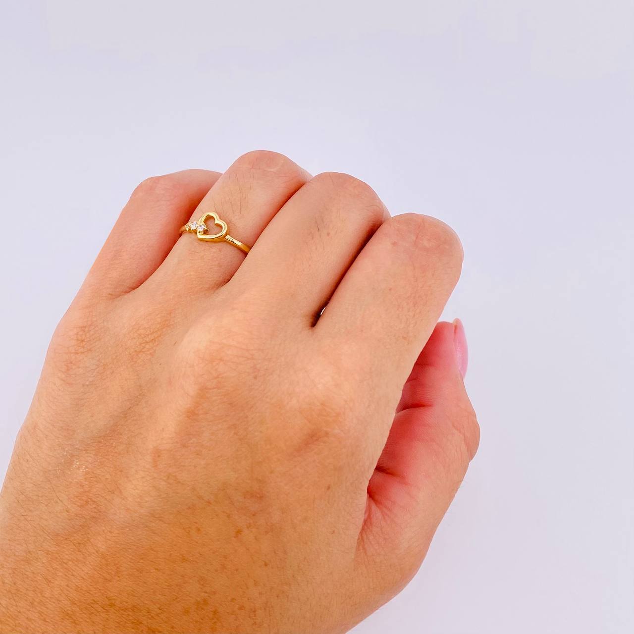 Anillo Corazón 1.1gr / T5 3/4 / Oro Amarillo 18K *