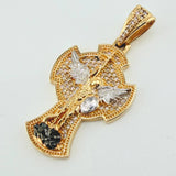 Dije San Miguel Arcangel 8.85gr / 4.1cm / Dos Oros Amarillo Blanco 18K