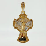 Dije San Miguel Arcangel 8.85gr / 4.1cm / Dos Oros Amarillo Blanco 18K